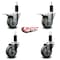 Service Caster 3.5'' Gray Poly Swivel 1-1/4'' Expanding Stem Caster Set 2 Total Lock Brakes, 4PK SCC-EXTTL20S3514-PPUB-2-S-2-114 - alternate 4